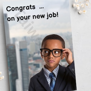 Cartes noires New Job, carte de départ noire, cartes de voeux noires, cartes afrocentriques, cartes ethniques, faites main, cartes pour lui,