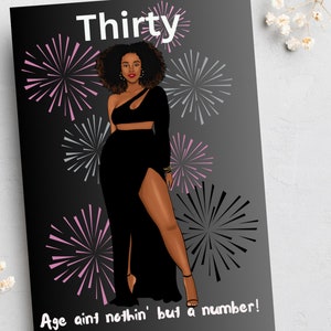 Biglietti di compleanno, Biglietti afrocentrici, Biglietti etnici, Biglietti per donne, Biglietti di auguri neri, 30°, 40°, 50°