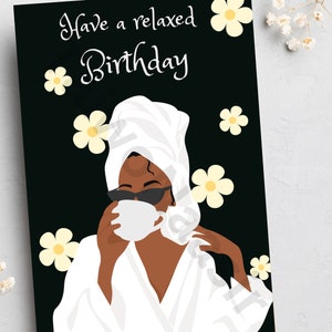 Zwarte verjaardagskaarten, etnische kaarten, afrocentrische kaarten, kaarten voor haar, zwarte vrouwen, blanco kaarten,