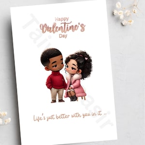 Interraciale valentijnskaarten, zwarte valentijnskaarten, zwarte kaartenwinkel, afrocentrische kaarten, zwarte eigendom, handgemaakte kaarten