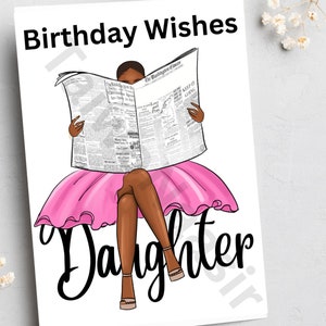 Cartões de felicitações de aniversário, cartões para irmã, cartões para sobrinha, cartões para filha, cartões de felicitações pretos, cartões para mulheres, cartões afrocêntricos
