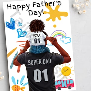 Cartes personnalisées pour la fête des pères, papa noir, pères noirs, cartes noires, cartes afrocentriques, cartes ethniques, cartes pour hommes, hommes noirs,