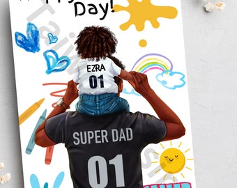 Personalised Father's Day cards, Black dad, Black fathers, Black cards, Afrocentric cards, Ethnic cards, Cards for men, Black men,