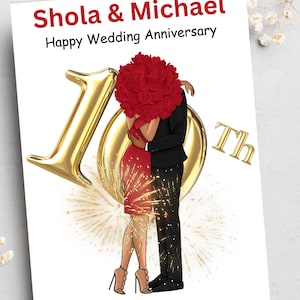 Hochzeitstag, Schwarzes Paar, Schwarzes Geschäft, Grußkarten, ethnische Karten, Afrocentric Karten, personalisiert, A5 Karten,