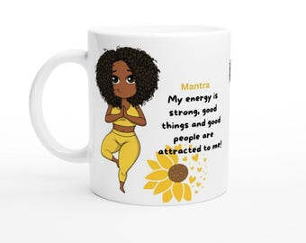 Black woman mug, Afrocentric Gifts, Black woman gift, Afrocentric mugs, Inspirational mug, motivational mug, Self love mug, Black owned,