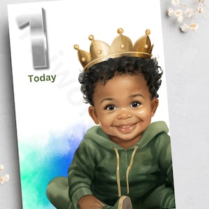 Biglietti per il 1° compleanno, biglietti per ragazzi, biglietti afrocentrici, biglietti fatti a mano, biglietti vuoti, attività commerciali di proprietà di neri, biglietti di auguri neri,