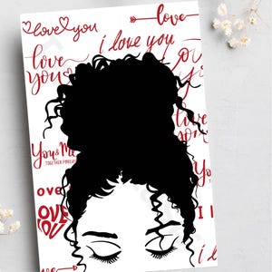 Schwarze Valentinskarten, Karten schwarze Frauen, schwarze Liebe, schwarzes Geschäft, handgemachte Karten, Afrocentric Karten,