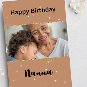 Abuela, Nanna, tarjetas de cumpleaños, propiedad de negros, tarjetas negras, tarjetas afrocéntricas, tarjetas étnicas, tarjetas hechas a mano, tarjetas negras