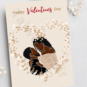 Schwarze Valentinstagskarten, Black Card Shop, Schwarze Liebe, Schwarze Paare, Afrocentric Karten, leere Karten, handgemachte Karten,