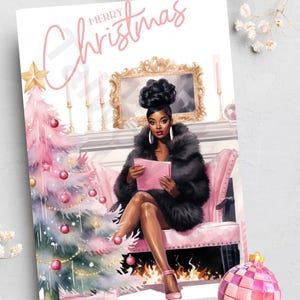 Jeux de cartes de Noël (x3), jeux de cartes, cartes noires, cartes d'affaires appartenant à des Noirs, cartes faites main, cartes afrocentriques, cartes saisonnières, cartes ethniques
