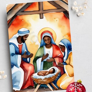 Tarjetas de Navidad, tarjetas negras, tarjetas étnicas, tarjetas afrocéntricas, tarjetas de temporada, tarjetas religiosas, tarjetas hechas a mano, tarjetas en blanco