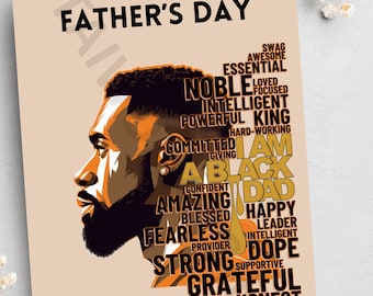 Black Father's Day Cards, Black Dads, Cards for him, Cards for Men, Black Greetings Cards, handmade cards, Black owned business