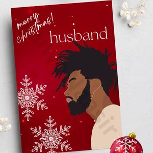 Cartes de Noël, cartes noires, affaires appartenant à des Noirs, cartes faites main, cartes vierges, cartes ethniques, cartes afrocentriques, mari, femme,