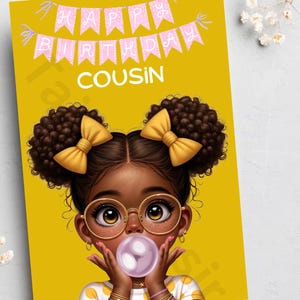 Black Birthday cards, ethnic cards, Afrocentric cards, handmade cards, cards for girls, Black owned business, cultural cards,