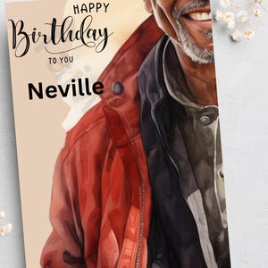 Carte homme noir, cartes personnalisées, carte d'anniversaire, cartes afrocentriques, boutique de cartes noires, cartes faites main, entreprise appartenant à des noirs,