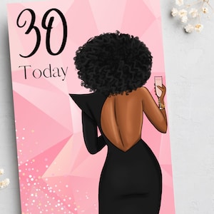 Geburtstagskarten, Afrocentric Karten, ethnische Karten, Karten für Frauen, schwarze Grußkarten, 30., 40., 50