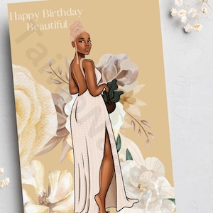 Black woman birthday, Afrocentric cards, handmade cards, cards for her,