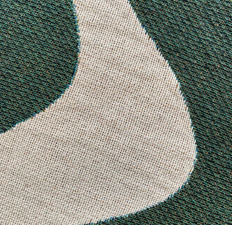 Fern Matisse Inspired Botanical Blanket Cotton Throw Jacquard Tapestry or Picnic Blanket Fringed Edge Woven Blanket Green image 5