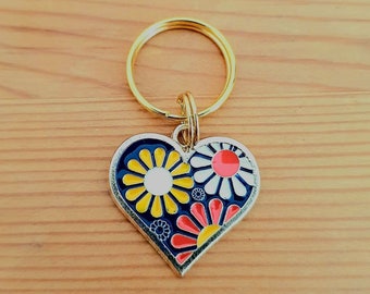 Daisy Heart Collar Charm, Dog Collar Charm, Cat Collar Charm, Pet Collar Charm Collar accessories, Pet Jewellery, Collar Decoration,