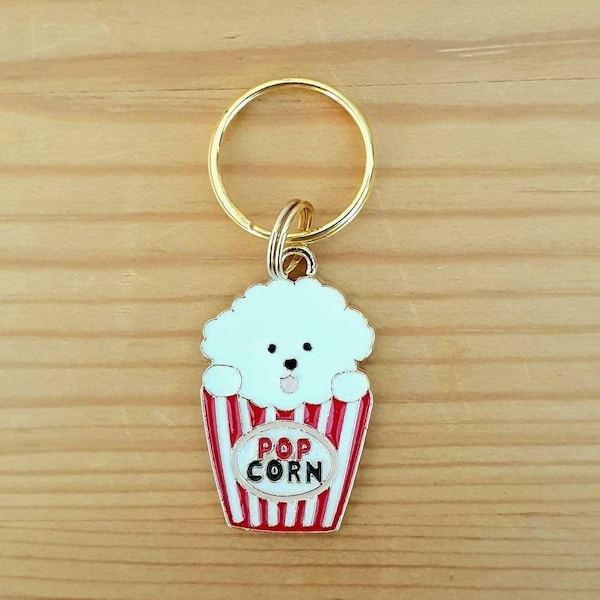 Dije de collar de cachorro de palomitas de maíz, dije de collar de perro, dije de collar de gato, dije de collar de mascota, accesorios de collar, joyería para mascotas, decoración de collar