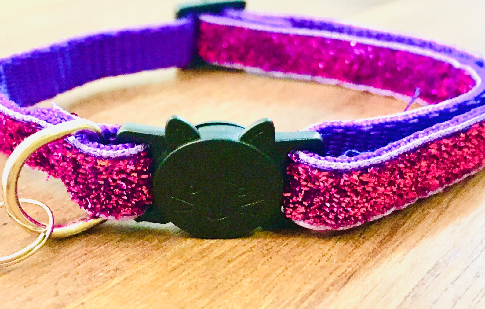Purple Sparkly Glitter Cat Collar Adjustable Cat Collar Etsy