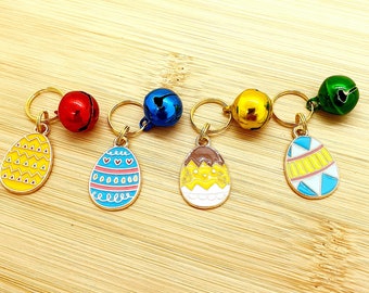 Cute Easter Egg Cat Collar Charm with bell, Cat Charm, Pet Jewellery, Collar decoration, Collar Accessory