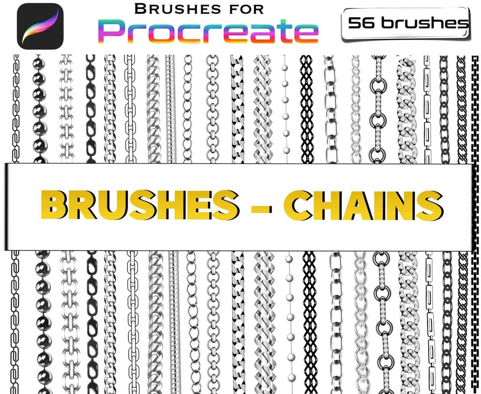 Chain brushes for Procreate Chains Fashion Bag Jewelry Etsy