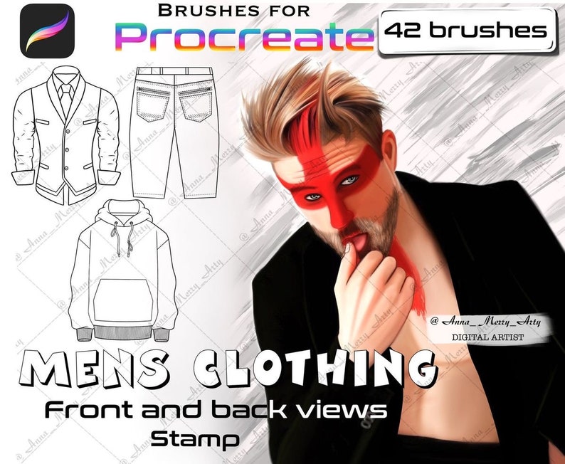 Mens Clothing Brushes Procreate Procreate Stamp Clothes Etsy