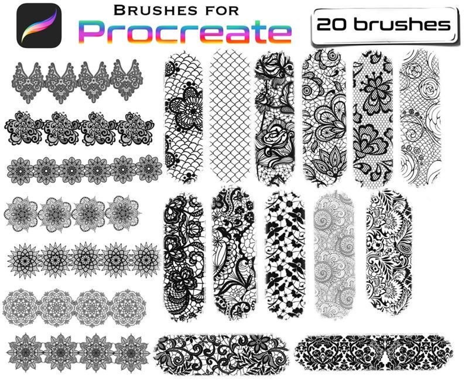 Lace brushes Procreate Fashion brushes procreate Brushes for Etsy