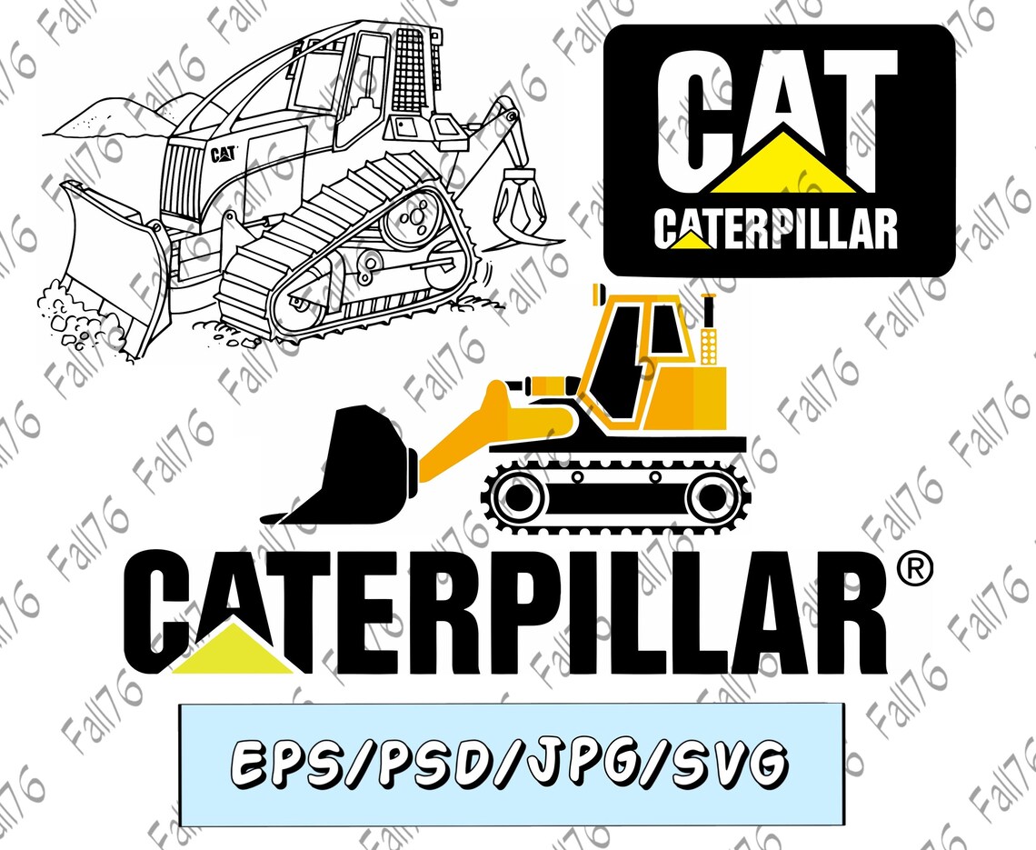 Caterpillar Logo Vector SVG PNG PSD Instant Digital | Etsy