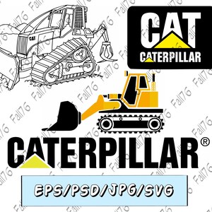 Caterpillar Logo Vector SVG PNG PSD Instant Digital | Etsy