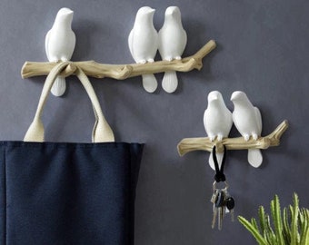 african grey parot wall hanging key rack bird