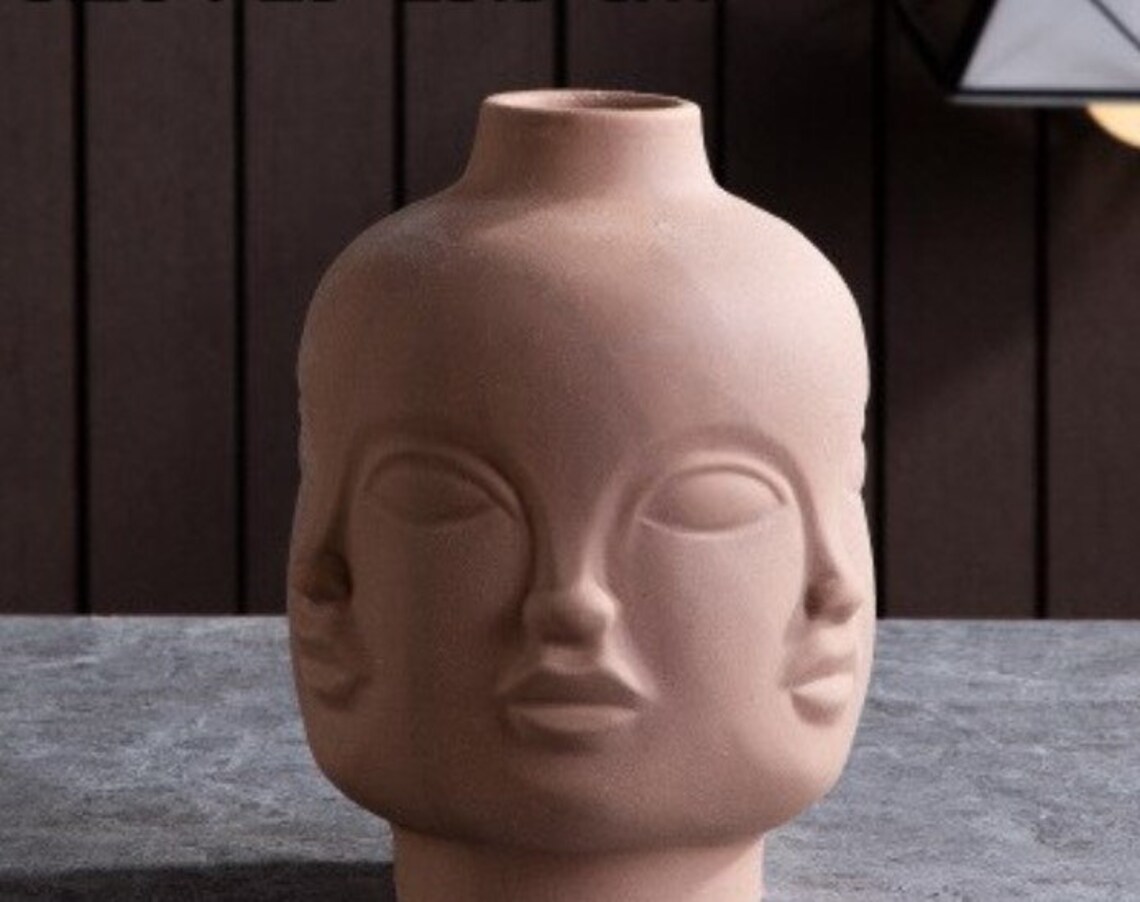 Vase à visage humain Vases en céramique Pot de fleurs Etsy