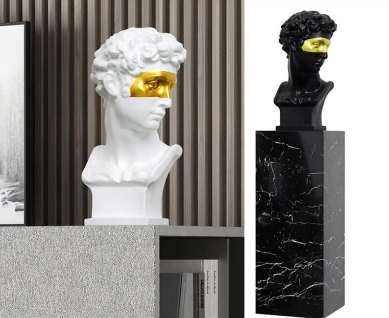 David Head Home Decoration Head Resin Statue Modern image 2