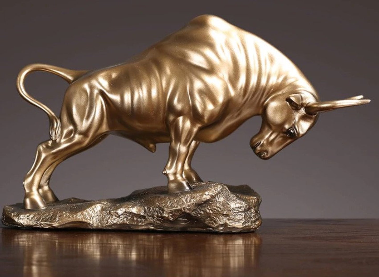 Bull Statue Luxury Ox Sculpture Gold Figurine Bull Etsy