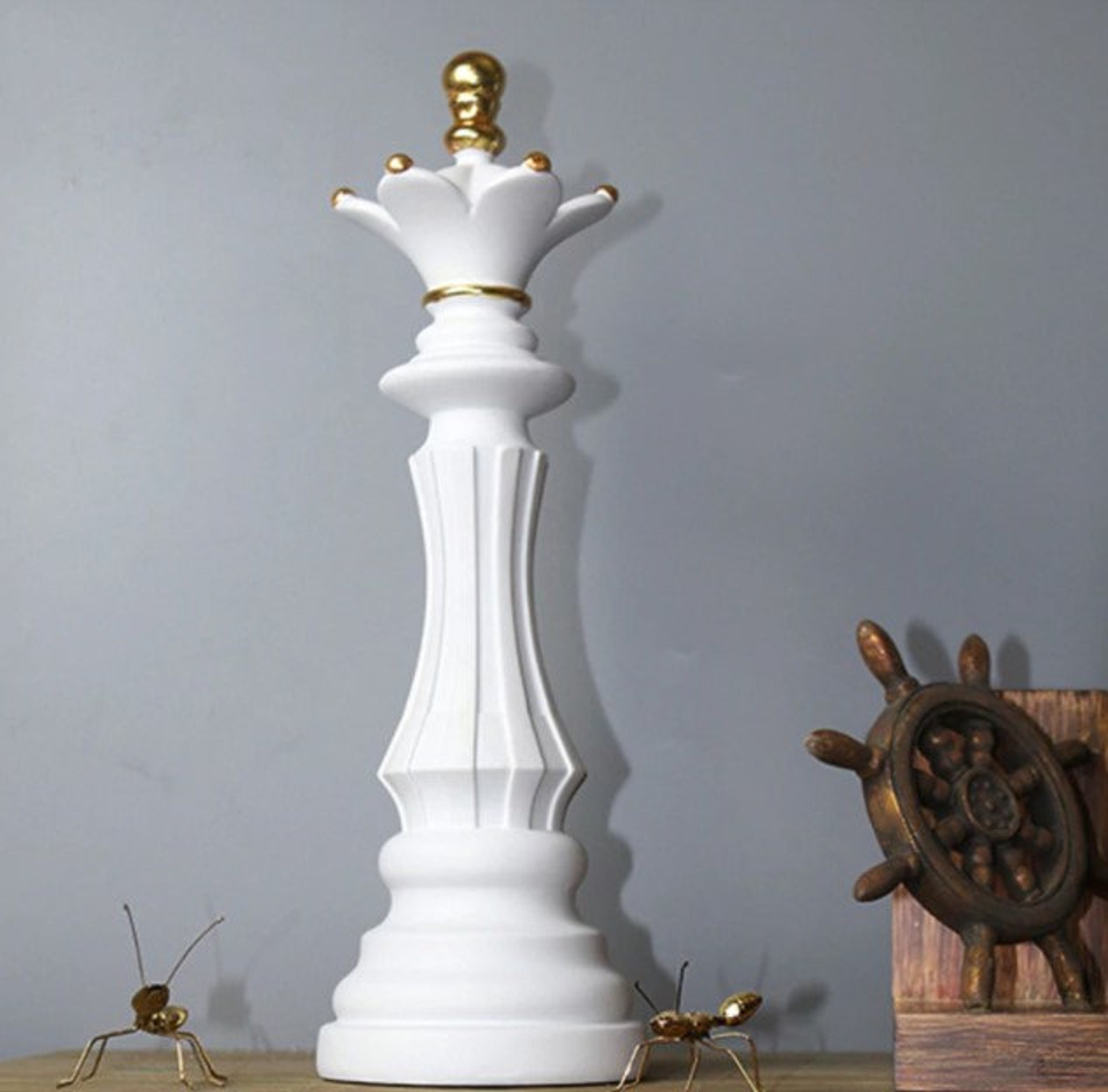 Chess Figurines Home Decor Chess Pieces Board Games Large Etsy