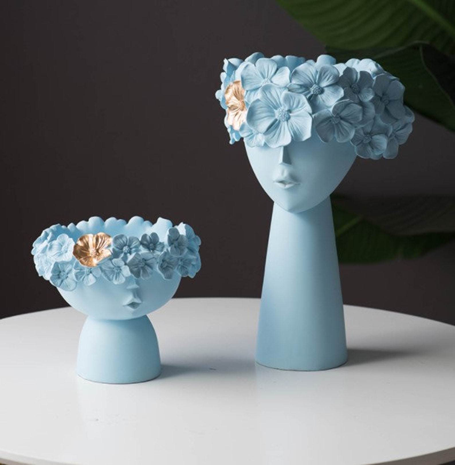 Female Head Vase Woman Face Vases Flowers Fairy Vase Dry Etsy