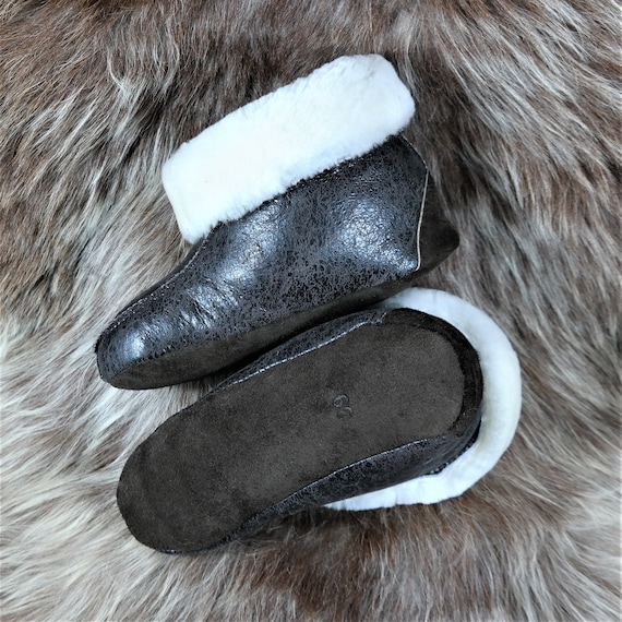 Winter Huettenschuhe Polnische Lammfell Hausschuhe Damen