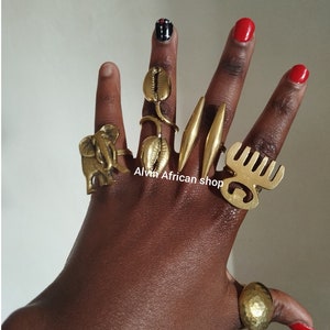 5 brass rings,wholesale brass rings,statement rings,adjustable brass rings,boho brass rings,African brass rings,big brass rings