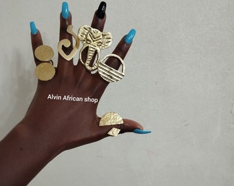 5 brass rings,wholesale brass rings,statement rings,adjustable brass rings,boho brass rings,African brass rings,big brass rings