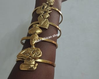2 African brass bracelets,wholesale brass ankh bracelets, brass jewelry,wholesale brass jewelry