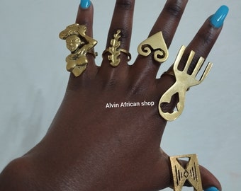 5 brass rings,wholesale brass rings,statement rings,adjustable brass rings,boho brass rings,African brass rings,big brass rings