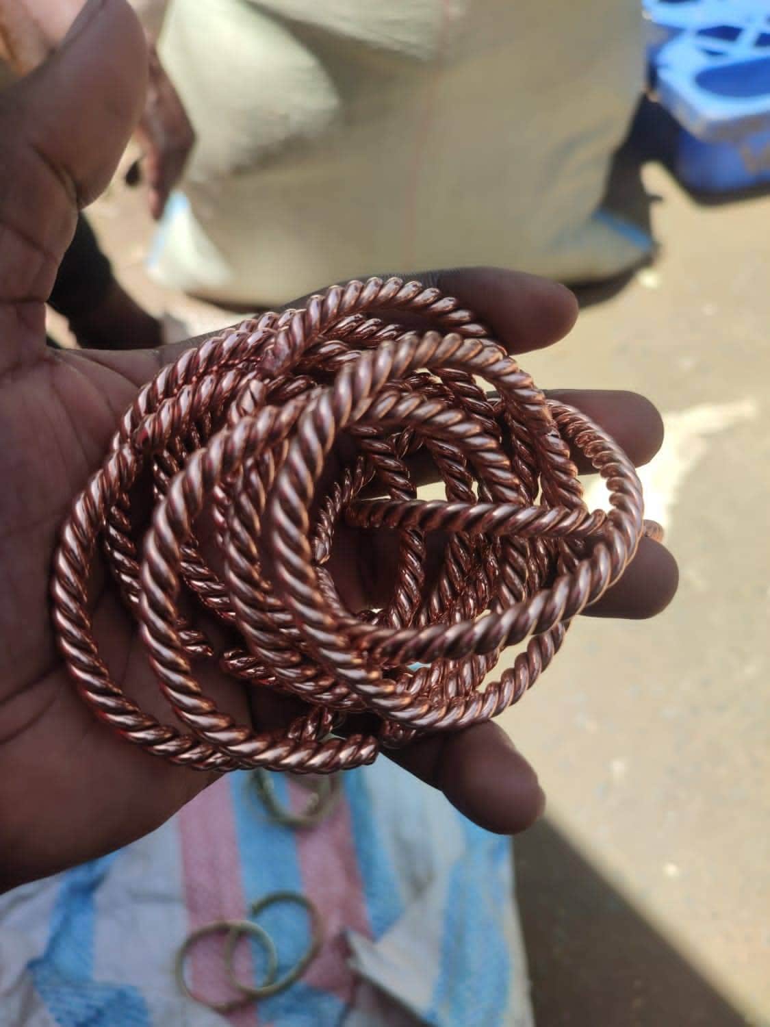 4 African Copper Bracelets,wholesale Copper Ankh Bracelets, Copper