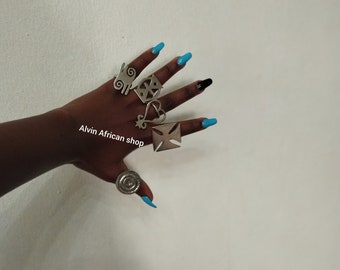 5 silver rings,wholesale silver rings,statement rings,adjustable silver rings,boho silver rings,African silver rings,big silver rings