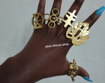 5 brass rings,wholesale brass rings,statement rings,adjustable brass rings,boho brass rings,African brass rings,big brass rings