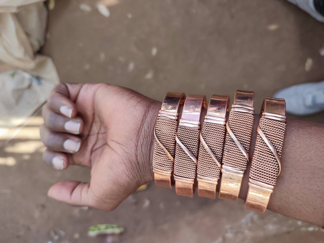 4 African Copper Bracelets,wholesale Copper Ankh Bracelets, Copper