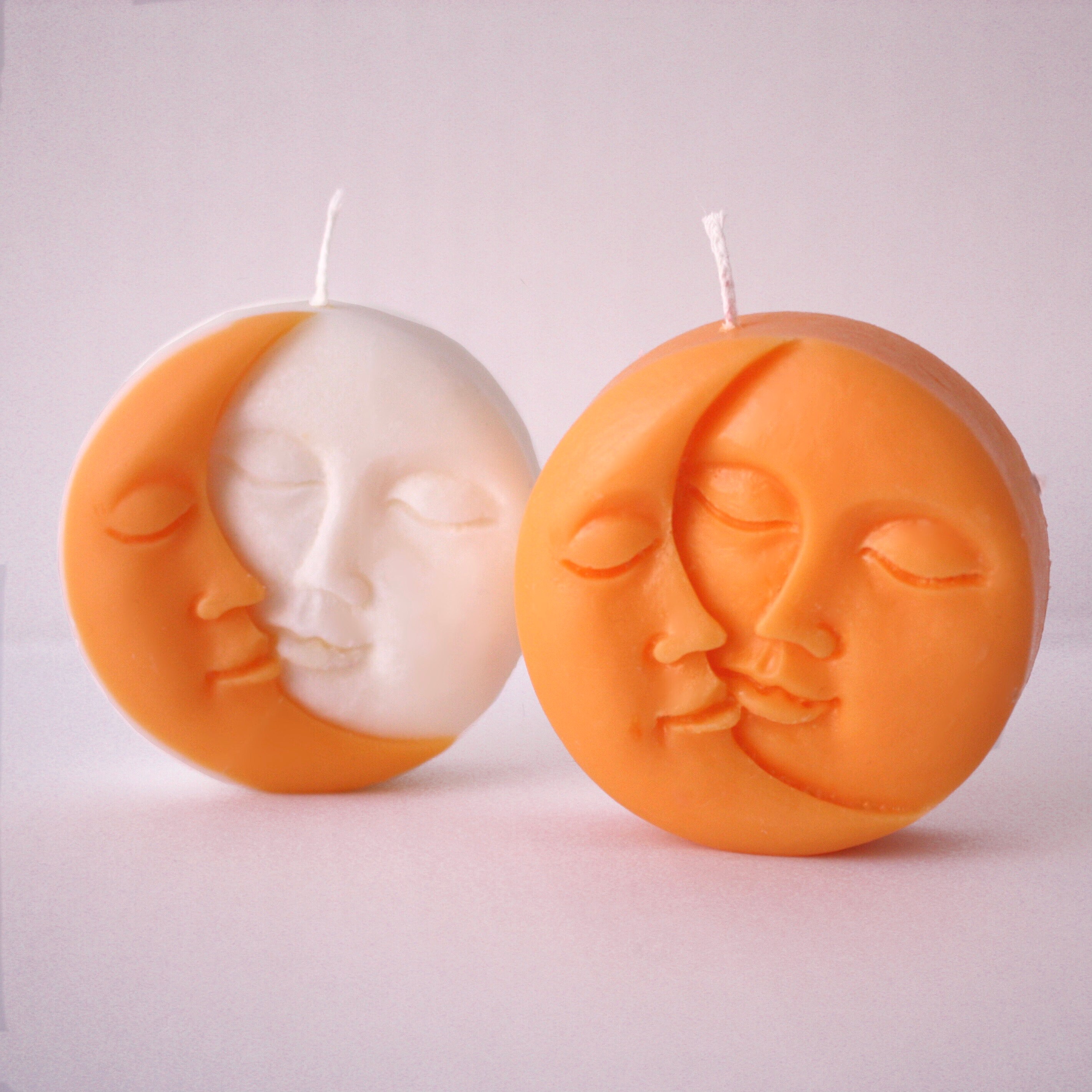 Sun & Moon Candle Luna Candle Moon Face Candle Moon Etsy
