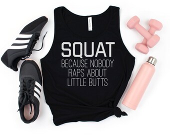 Squat Because Nobody Raps About Little Butts, Muscle Mommy Shirt, Bodybuilding Shirt, Cute Gym Shirt, Workout Tee, Pilates Shirt