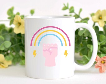 Cute Pride Mug, LGBT Mug, Rainbow Mug, Pride Cup, Lesbian Mug, Queer Mug, LGBTQ Pride, LGBTQ Rights, Pride Month Gift, Coming Out Gift