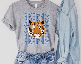 Memphis Game Day, Tigers Mascot, Retro Blue and Orange Tiger Shirt, Gift for Tigers Fan, I Love Memphis, Memphis Gifts, Let's Go Memphis